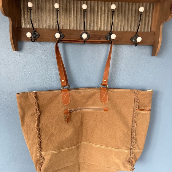 Myra Bag Brown and Tan Travel Bag - Picture 2 of 6